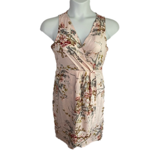 SHEIN Pink Floral Faux Wrap High-Low Knee Length Dress Size Large NWOT SKU0201